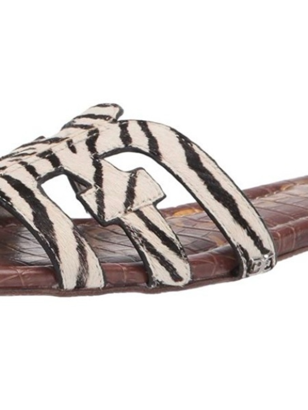 Sam Edelman Black and White Zebra-Print Slide Sandal